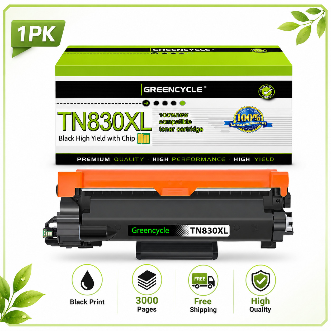 1PK TN830XL Toner for Brother Printer DCP-L2640DW HL-L2460DW L2405 MFC-L2820DW