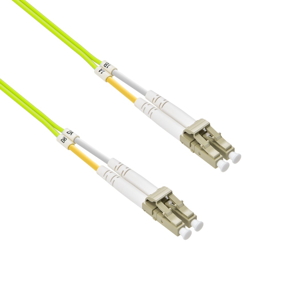 10m LC/UPC-LC/UPC OM5 Multimode Duplex OFNR 2.0mm Green Fiber Optic Patch Cable