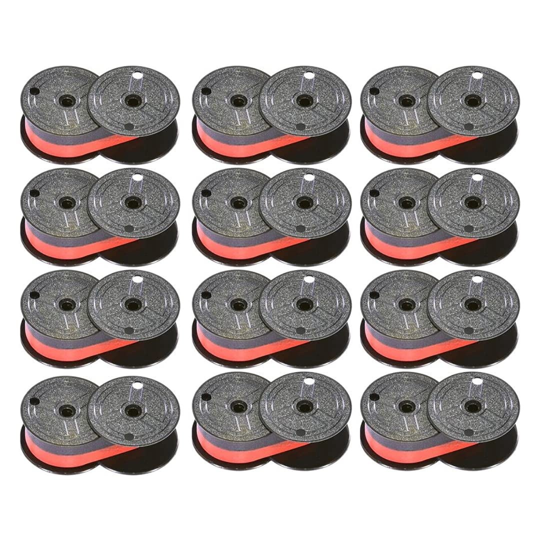 Monroe Calculator P65M Universal Black / Red Ribbon Spools (Pack of 12)