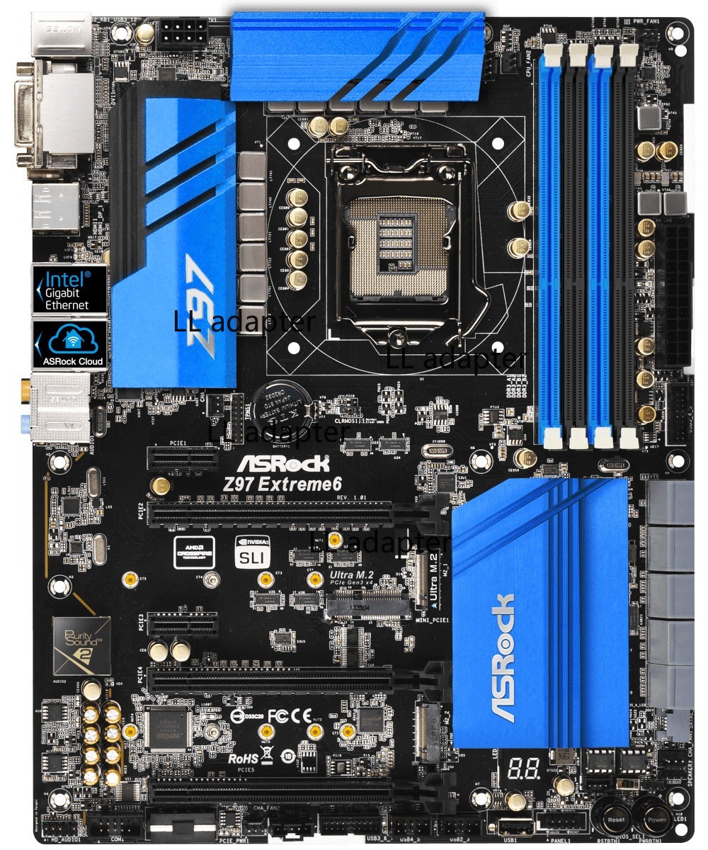 FOR ASRock Z97 Extreme6 LGA1150 DVI-I HDMI DDR3 32GB 4th Gen Motherboard Test OK