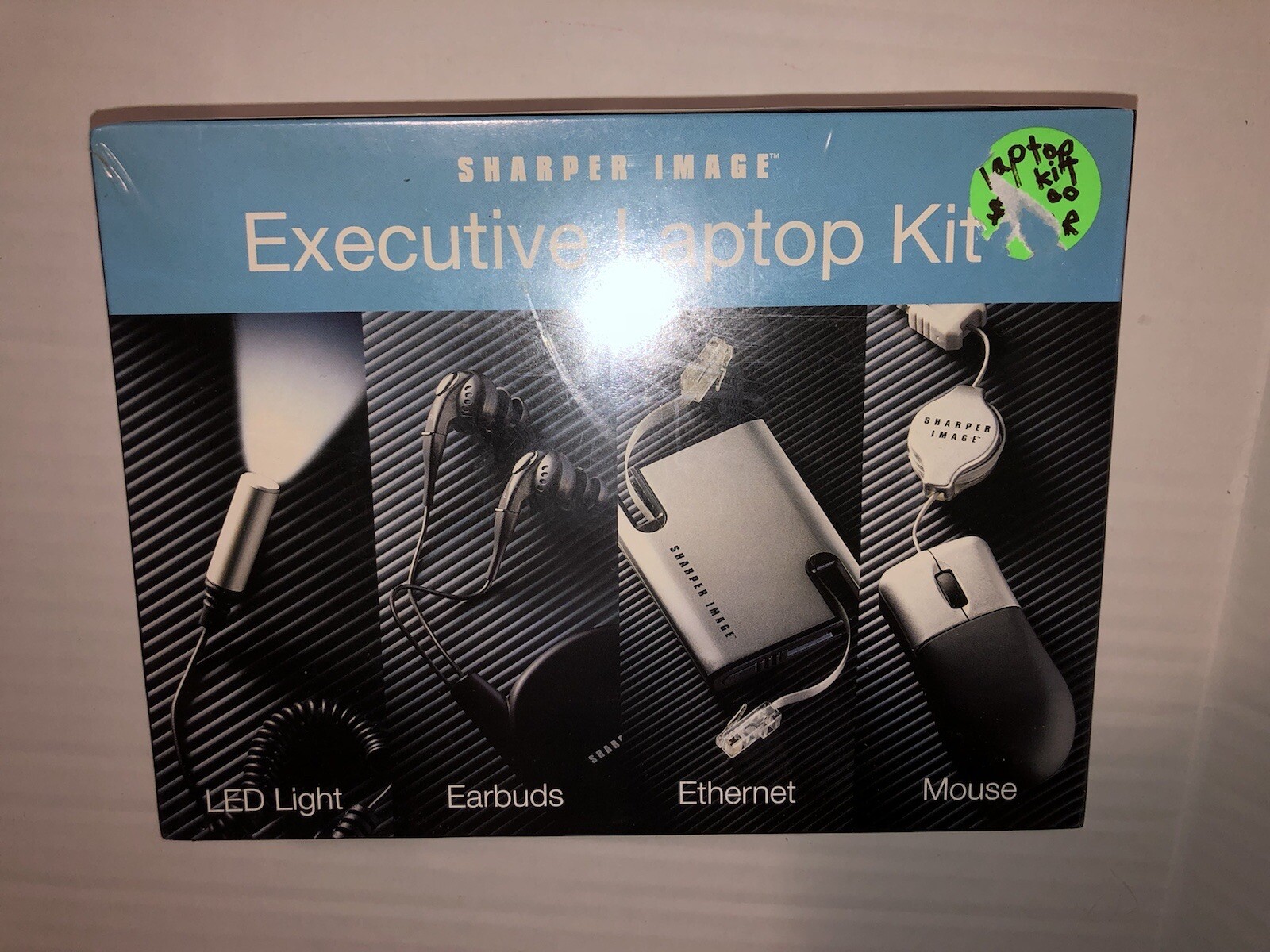 Sharper Image Executive Laptop Kit LED Light Earbuds Ethernet Cord & Mouse New