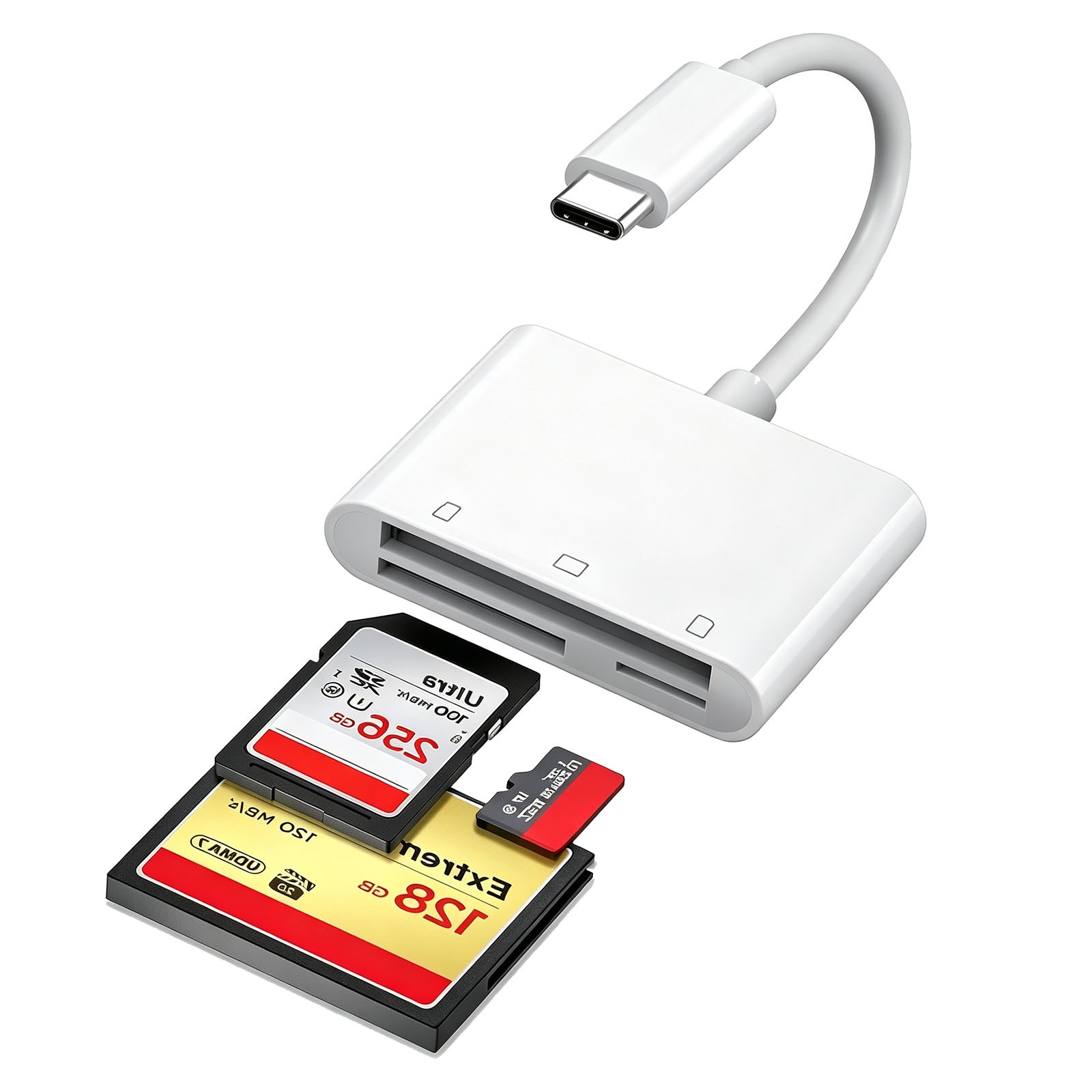 New 3-in-1 USB C Card Reader for SD CF TF for iPad Pro MacBook