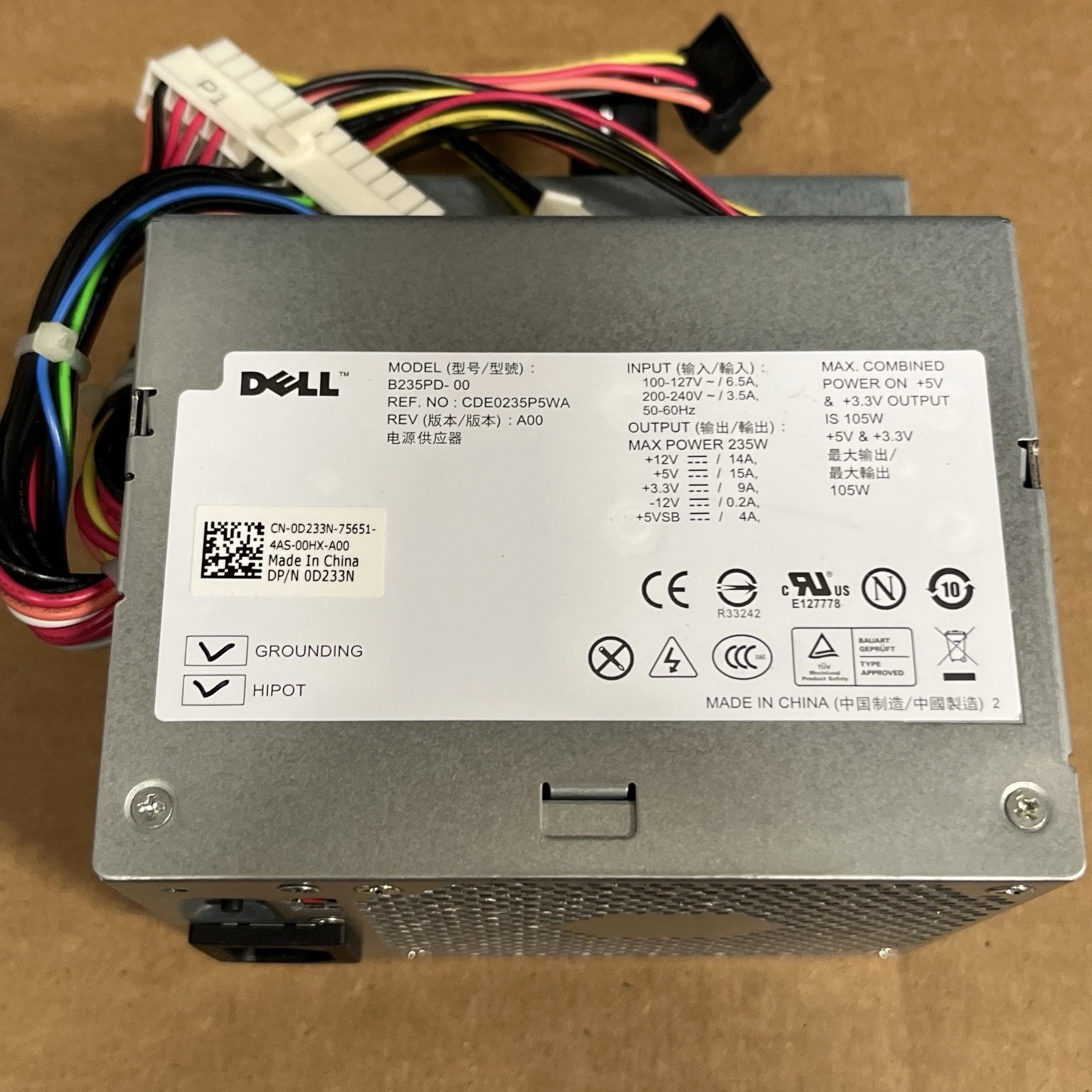 Genuine OEM DELL OPTIPLEX 360 380 DT Desktop 235W POWER SUPPLY  M619F D233N