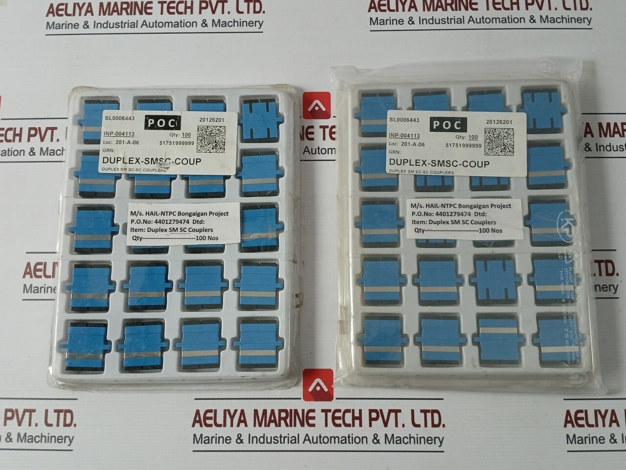 Lot of 100X Duplex Fiber Optic Coupler SC-AC SL0006443 INP-004113