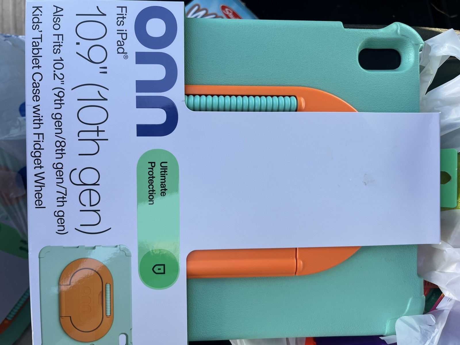 onn Kids Tablet Case w/ Fidget Wheel, Stand, Stylus Holder, iPad 10.2”/10.9”