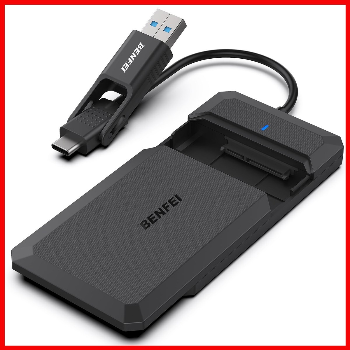 BENFEI 2.5 Inch SATA to USB Tool Free External Hard Drive Enclosure Black