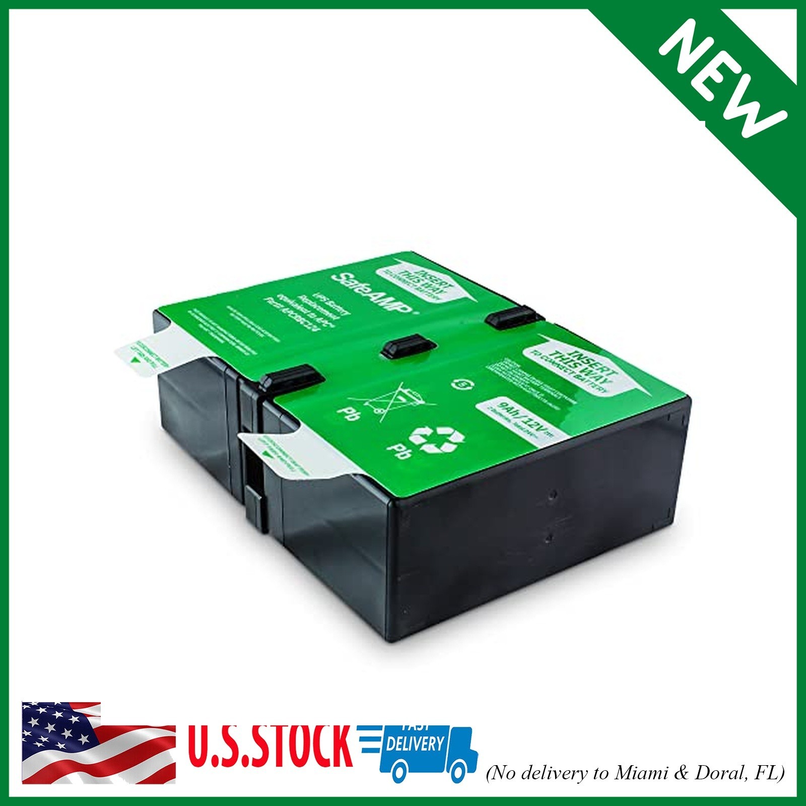 UPS 9Ah, 24VDC VRLA Battery Replacement APCRBC124 Compatible with APC UPS Models