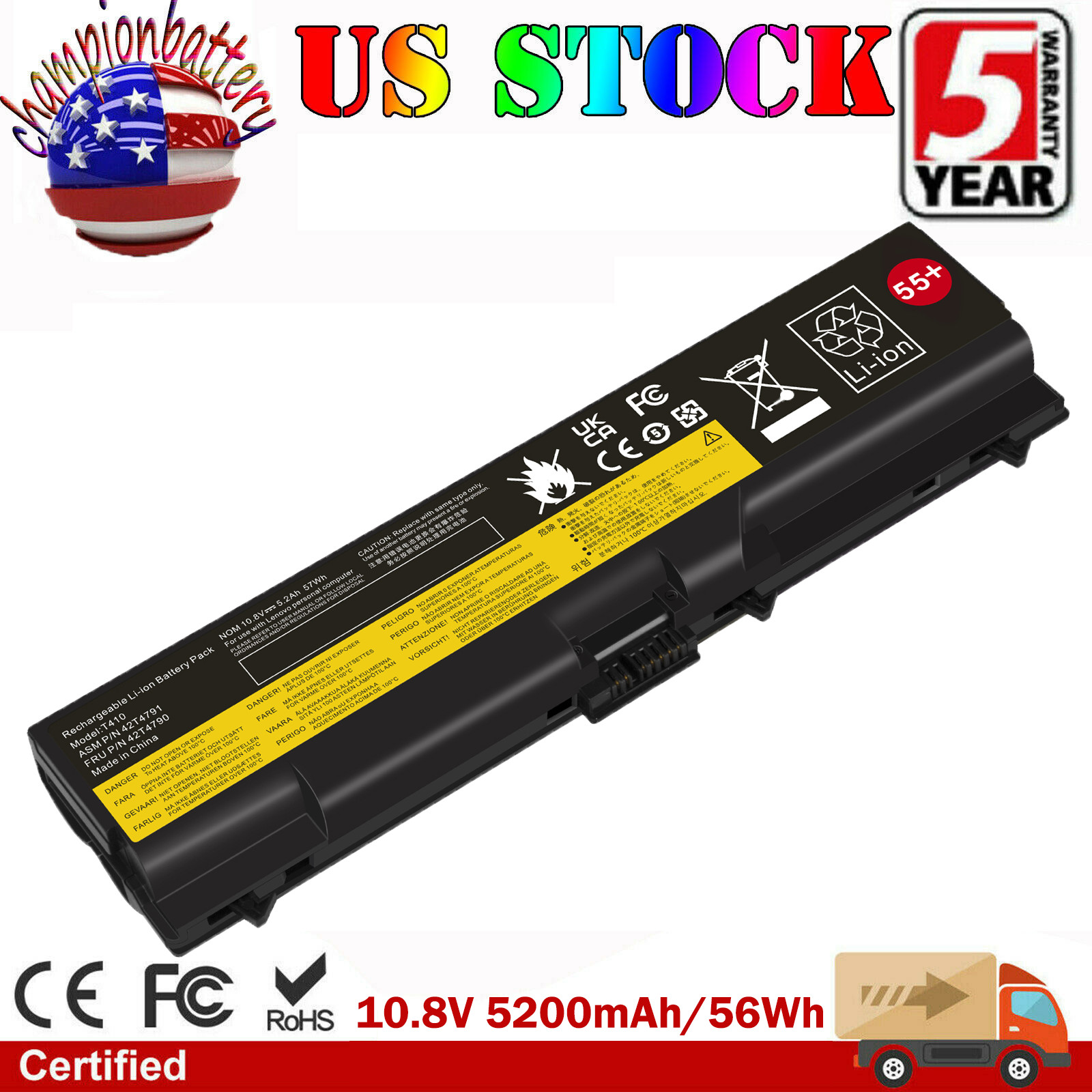 New Battery For IBM/LENOVO ThinkPad Edge 15'' E420 E520 42T4708 42T4751 42T4791