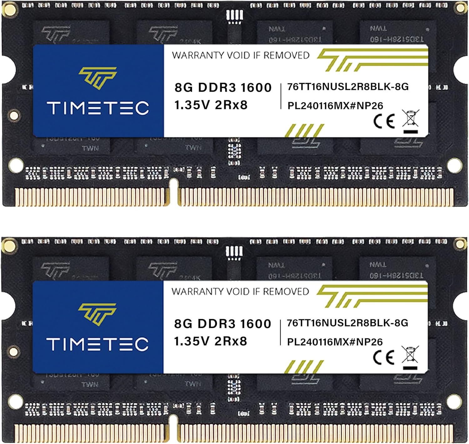 16GB Kit(2X8Gb) DDR3L / DDR3 1600Mhz (DDR3L-1600) PC3L-12800 / PC3-12800 Non-Ecc