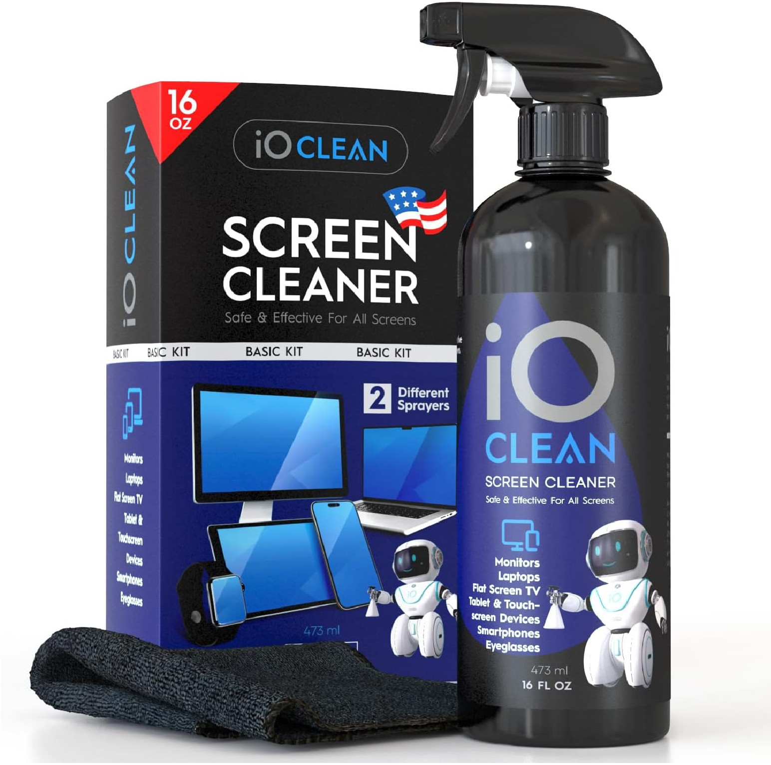 Screen Cleaner Spray (16oz - 473ml) – Best Large Cleaning Kit for LCD LED OLED