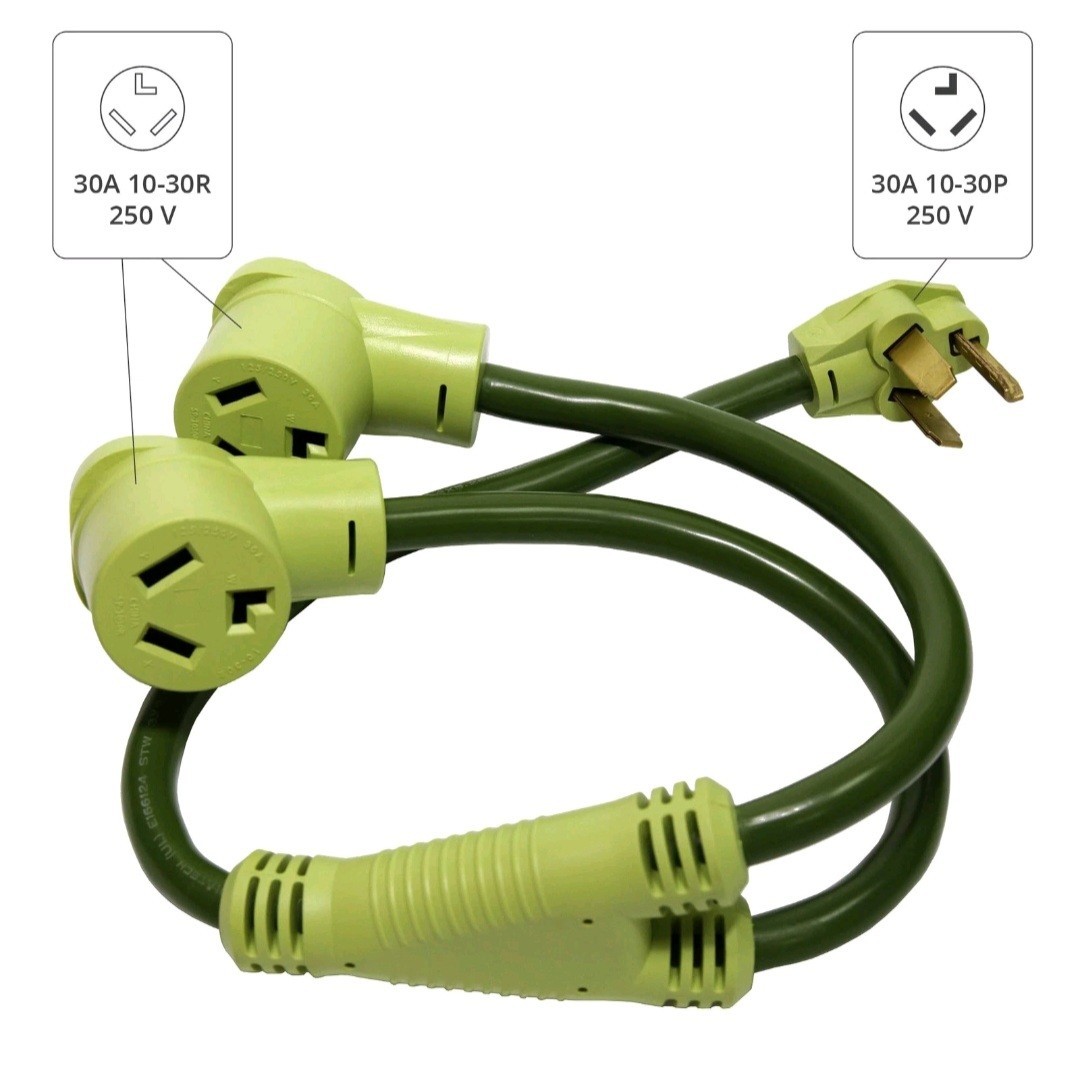 NemaTech Dryer/EV Y-Splitter, NEMA 10-30P to 10-30R, 10 AWG, 30AMP, 250V