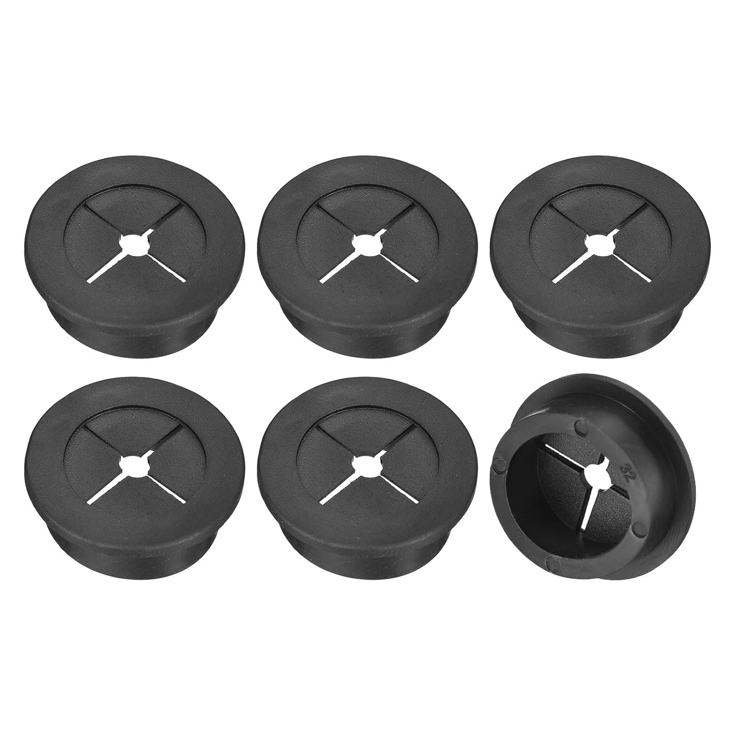 6 Pcs Cable Cord Grommet, 1-1/4 Inch (32Mm) Desk Grommet Flexible Rubber Grommet