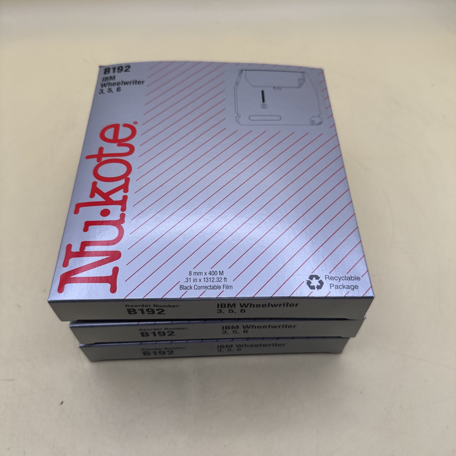(Lot of 3) NUKOTE B192 IBM WHEELWRITER 3,5,6 BLACK CORRECTABLE FILM