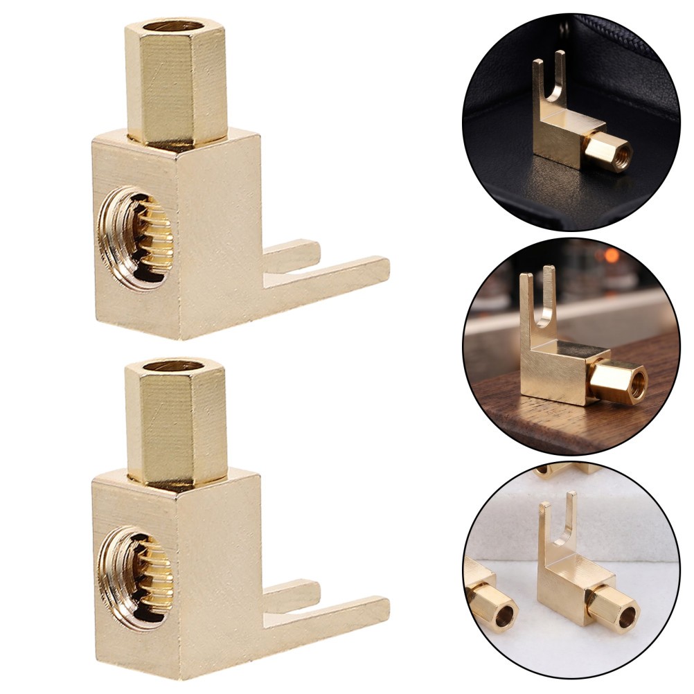 Right Angle Gold Copper Banana Plug Adapter for Vintage Audio Systems