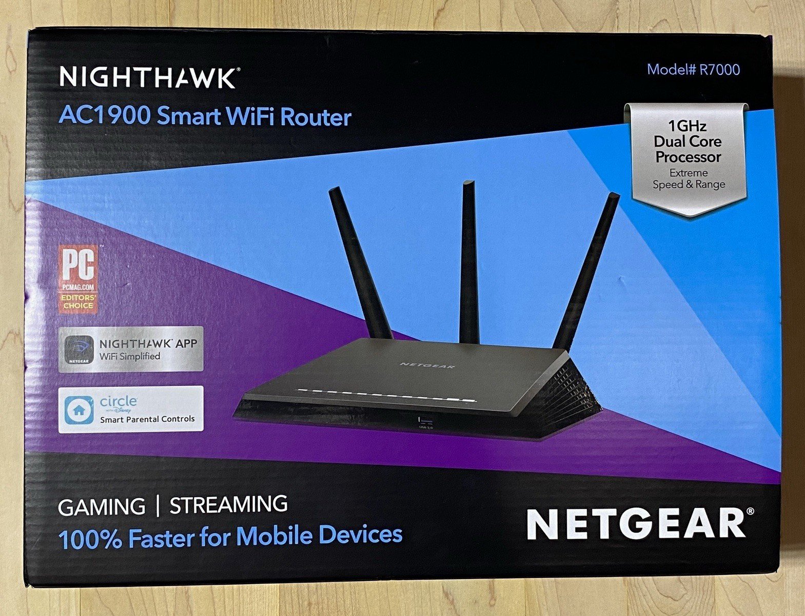 NETGEAR Nighthawk AC1900 Smart WiFi Router R7000-100NAS Dual-Band