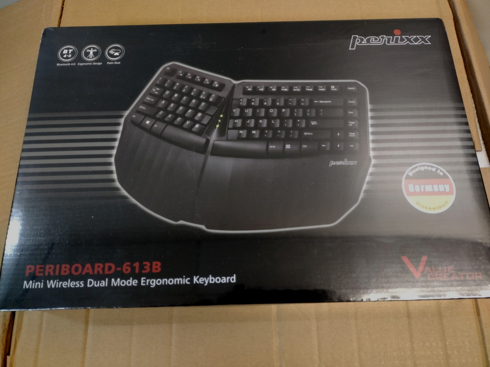 Perixx PERIBOARD-613B Wireless 2.4 & Bluetooth Ergonomic Compact Split Keyboard