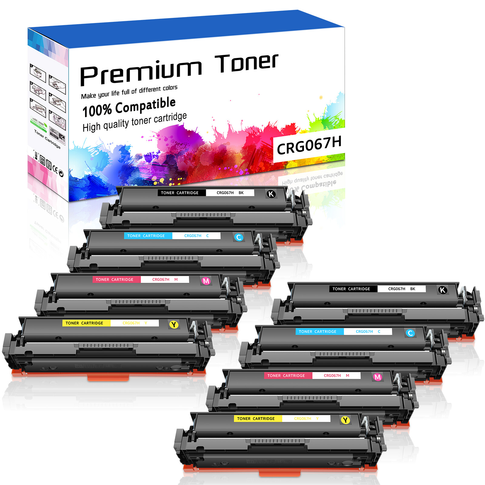 8PK CYMB CRG067H for Canon LBP632Cdw MF653Cdw LBP630C MF654Cdw - COLOR TONER