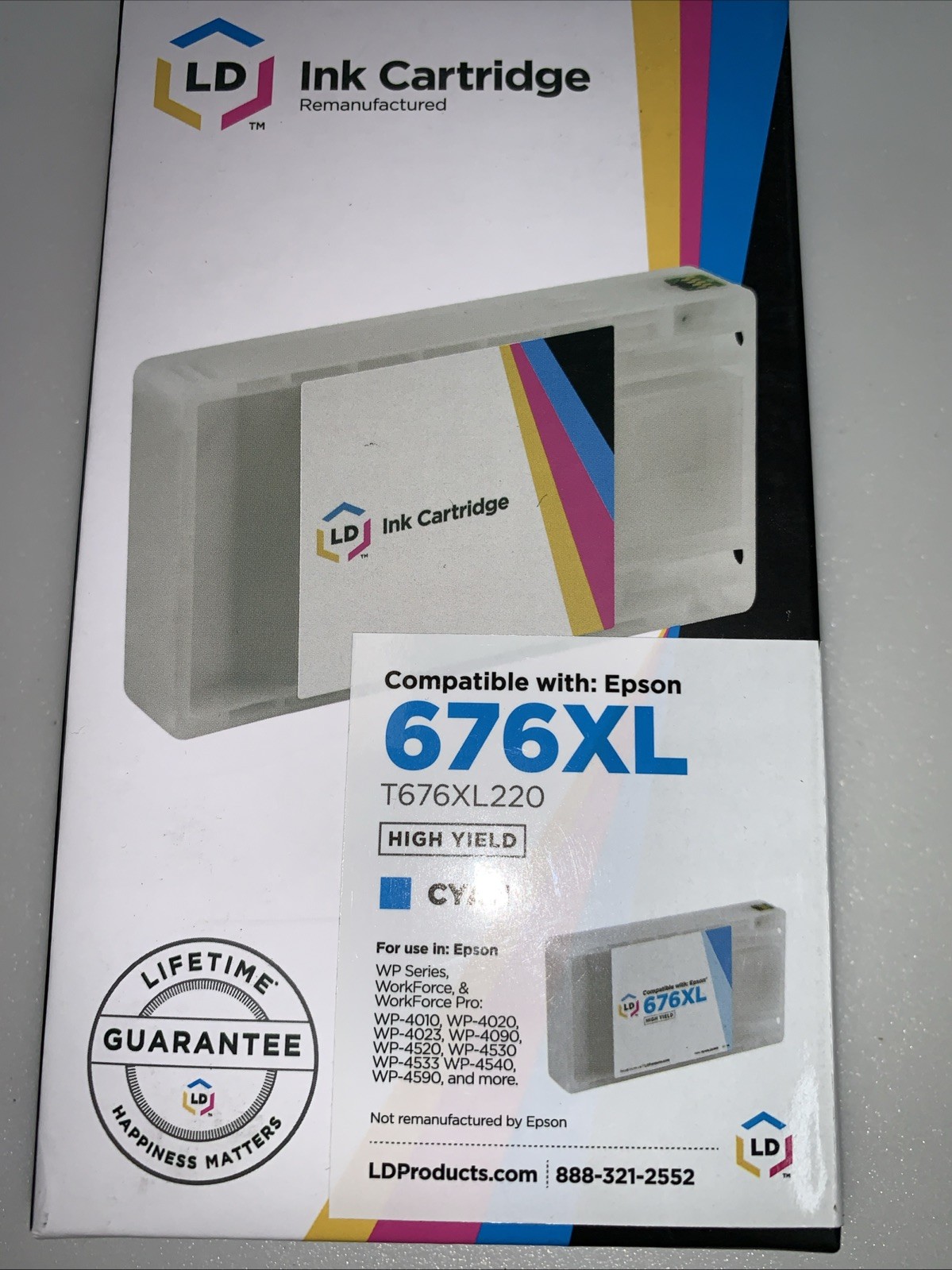 LD HY Ink Cartridge for Epson CYAN 676XL T676XL220