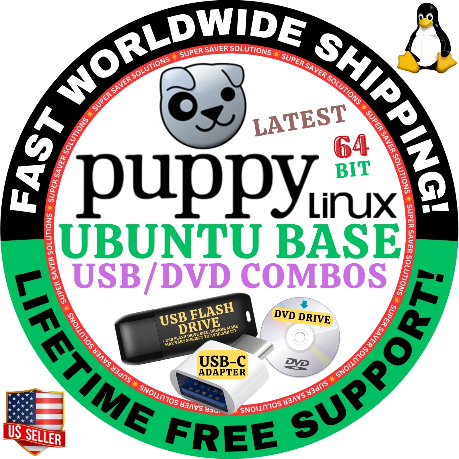 PUPPY LINUX OS LATEST 64BIT USB/DVD, MAC/PC, DEBIAN UBUNTU SLACKWARE VOID BASE