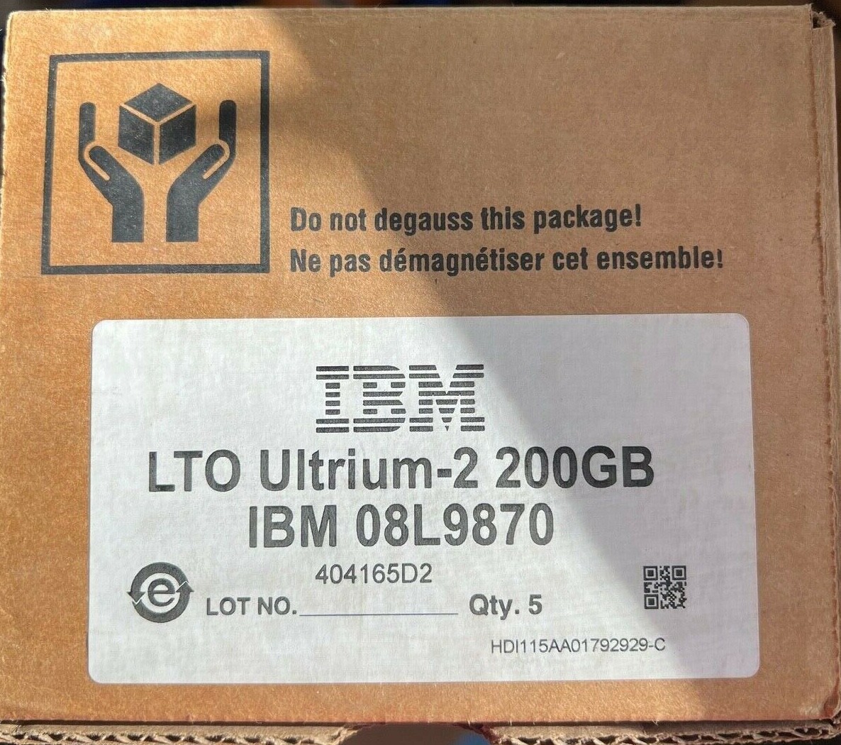 Lot of 5 IBM 08L9870 LTO-2 200/400GB ULTRIUM DATA TAPE Cartridges NEW in Box STP
