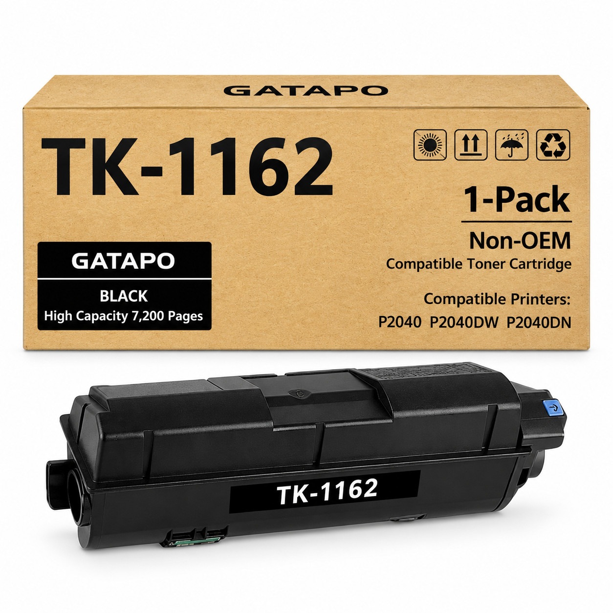 TK-1162 TK1162 Toner Cartridge for Kyocera ECOSYS P2040dw P2040dn Bk High Yield