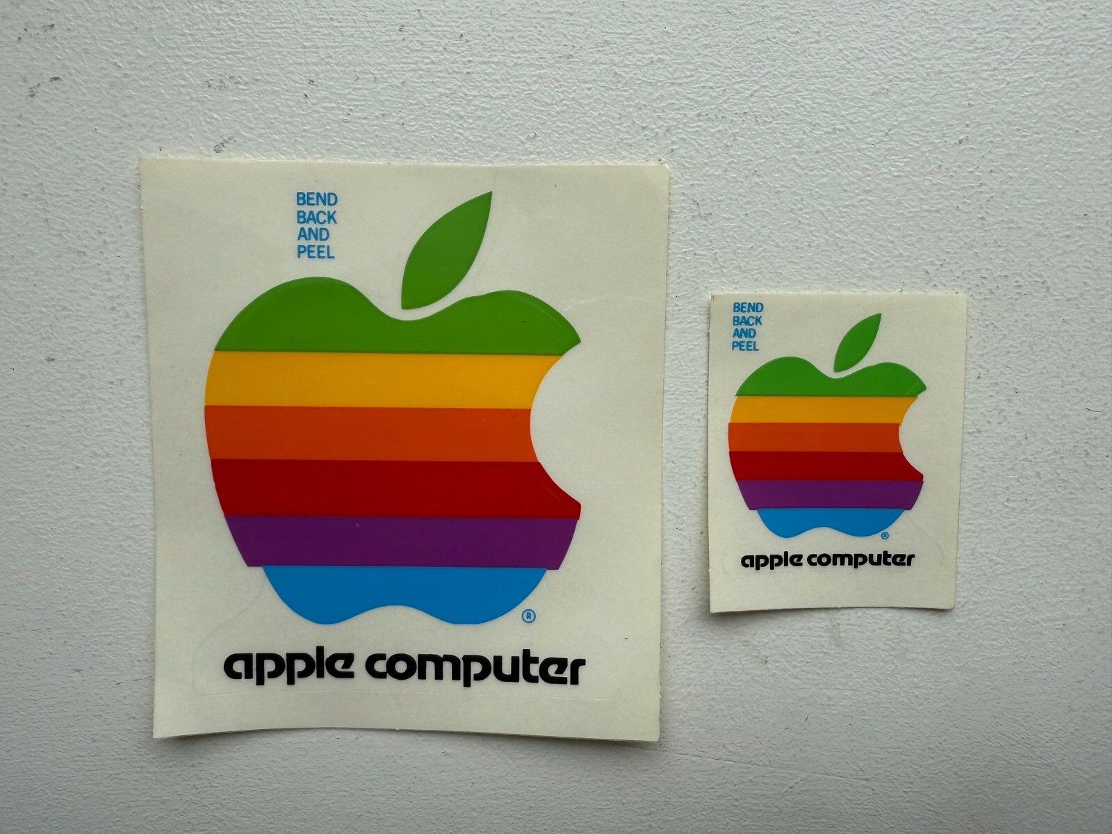 Original Vintage 70s/80s Apple Logo Rainbow Decals