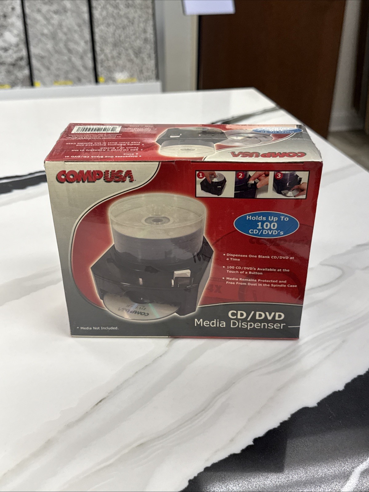 COMP USA CD/DVD Media Dispenser 100 CD/DVDs - New Old Stock