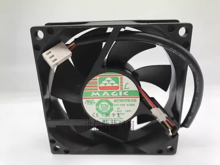 1PCS  Taiwan 8025 MGT8012YB-O25 12V 0.42A 3-Wire Dual Ball Bearing Cooling Fan