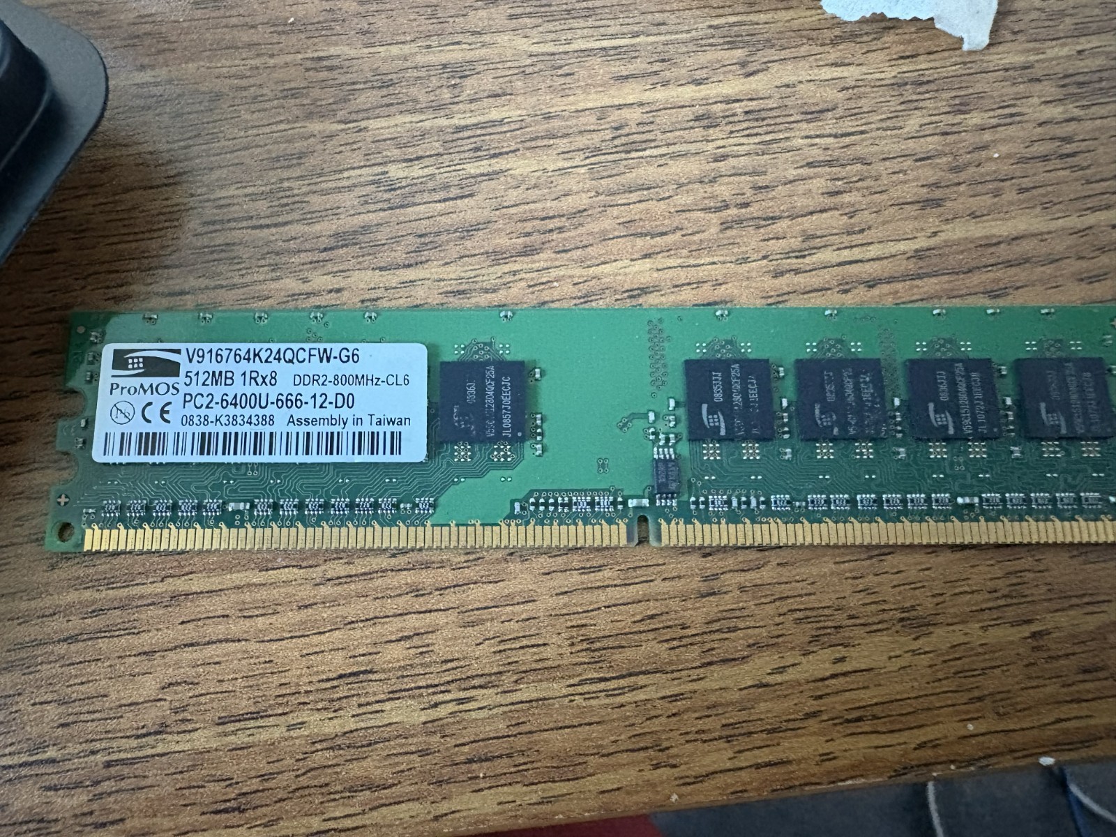 2 PCS ProMOS 512MB 1Rx8 DDR2-800MHz-CL6 PC2-6400U-666-12-D0 PC Memory
