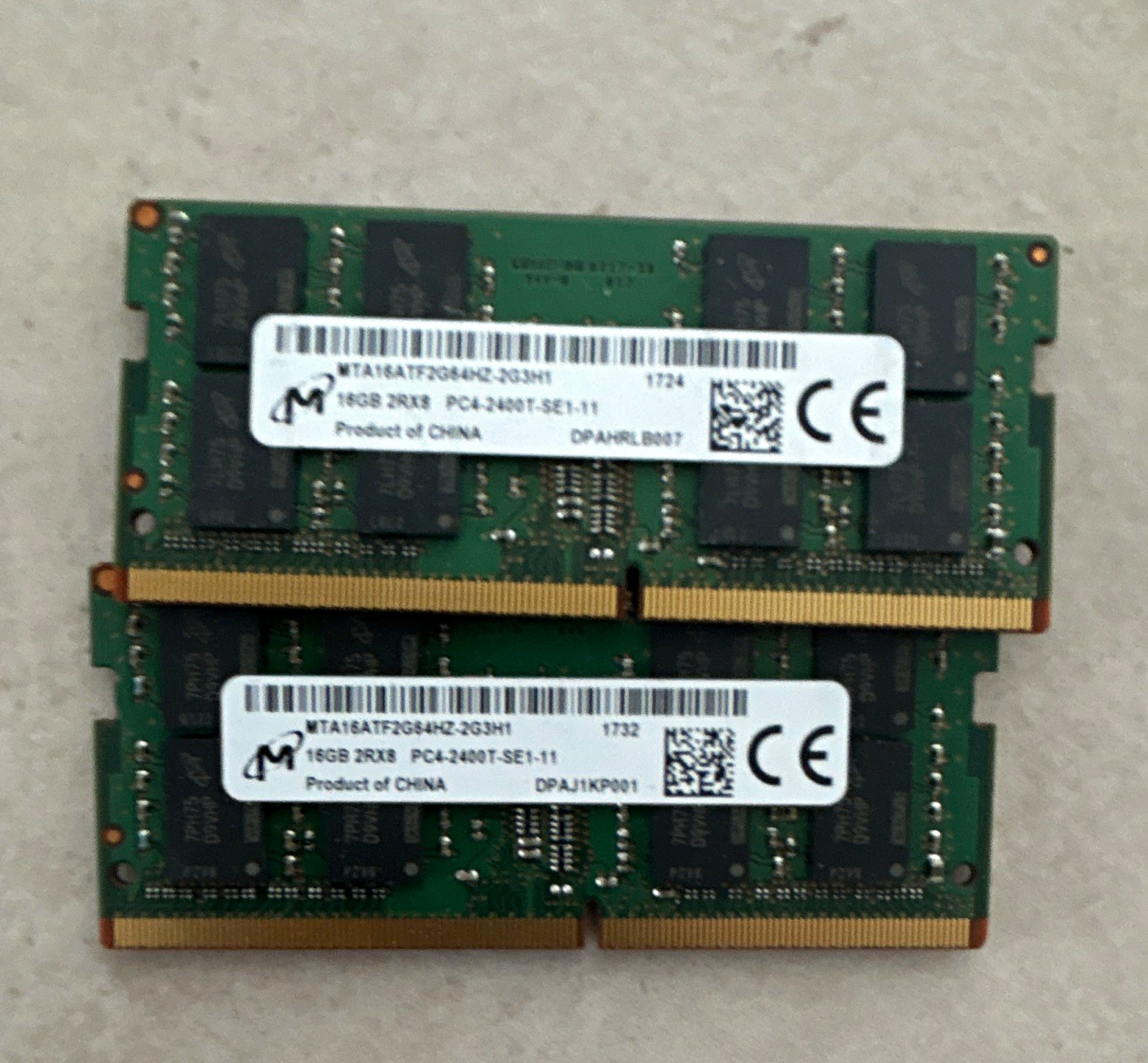 Micron 16GB DDR4 PC4-2400T 260-Pin SO-DIMM ECC RAM MTA16ATF2G64HZ