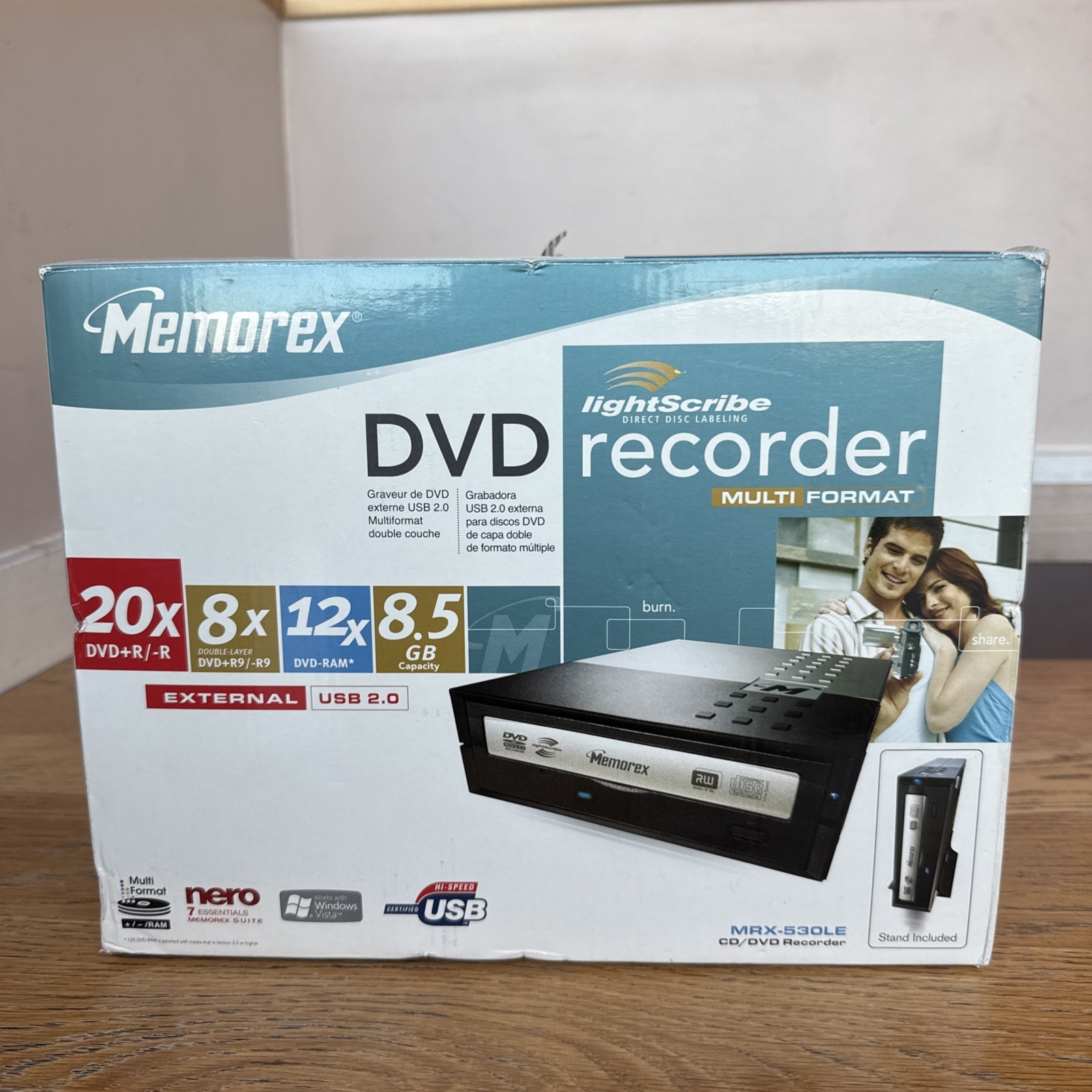 MEMOREX MRX-530LE DVD LIGHTSCRIBE RECORDER OPENED BOX BUT NEVER USED 