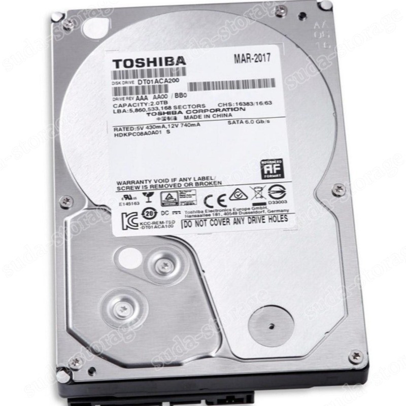1PCS Toshiba 2TB DT01ACA200 Internal 7200RPM SATA 3.5" Desktop PC DVR CCTV HDD