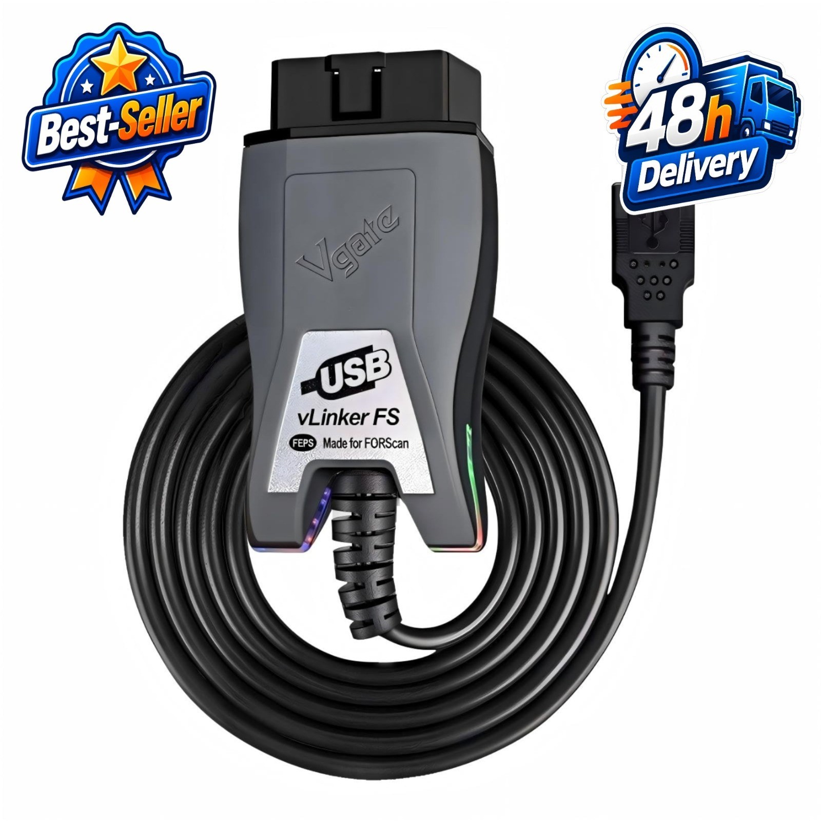 Vgate vLinker FS OBD2 USB Adapter for FORScan | HS/MS-CAN