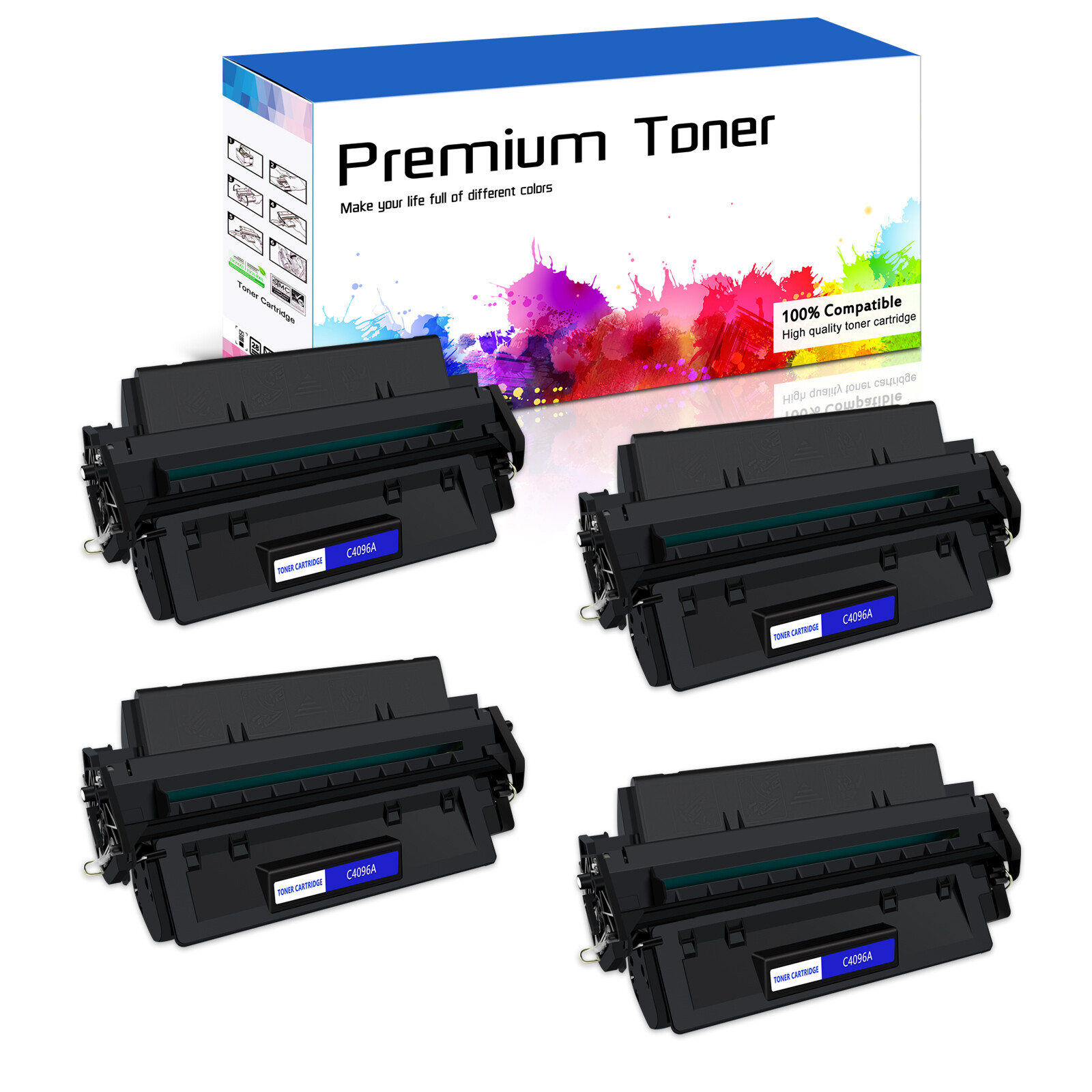 4PK C4096A 96A Toner Cartridge For HP LaserJet 2100se 2100xi 2200 2200d 2200dt