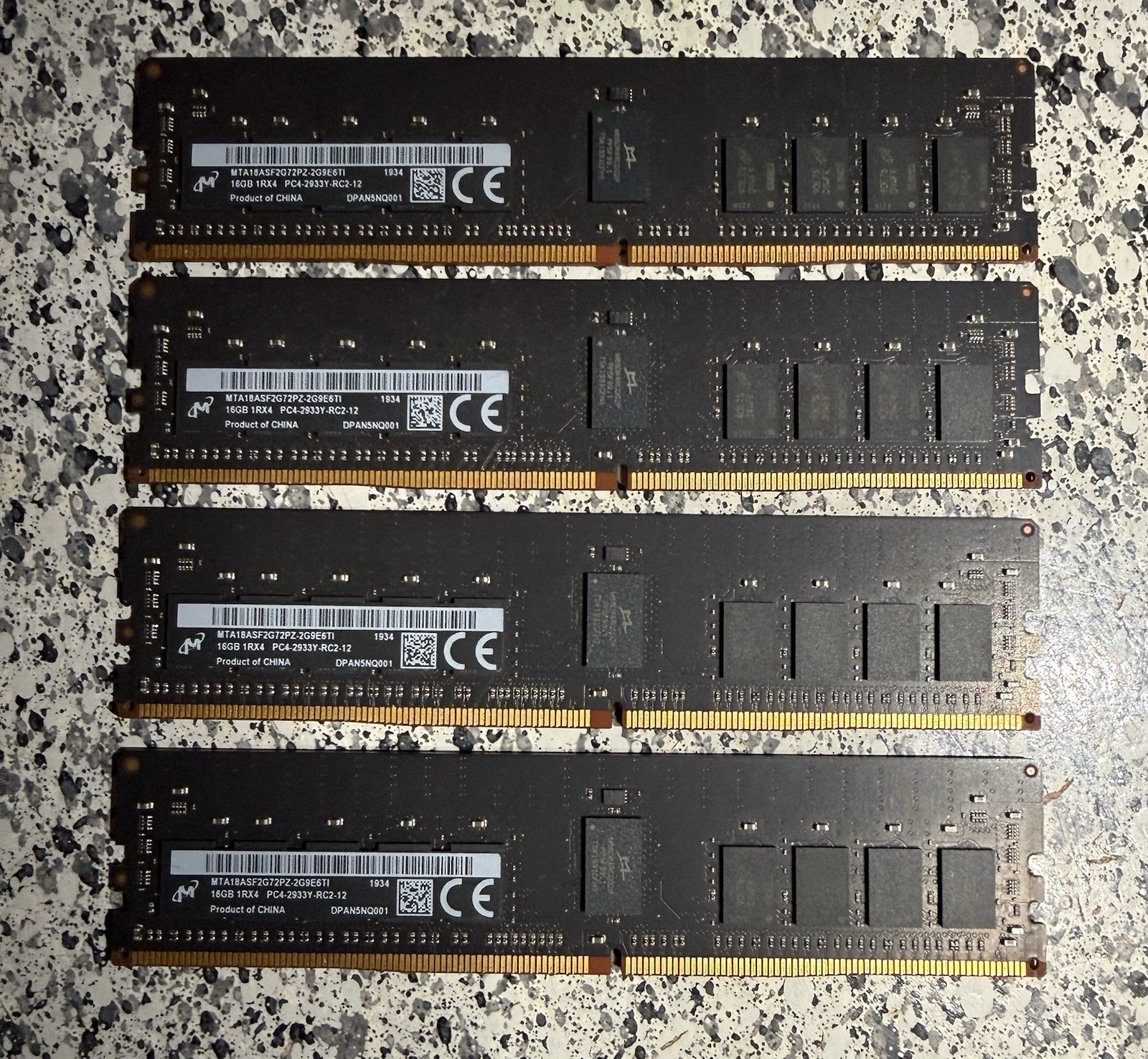 Micron 64GB RAM (4 X 16GB) DDR4 2933 MHz - 1RX4 PC4-2933Y-RC2-12 OEM Mac Pro