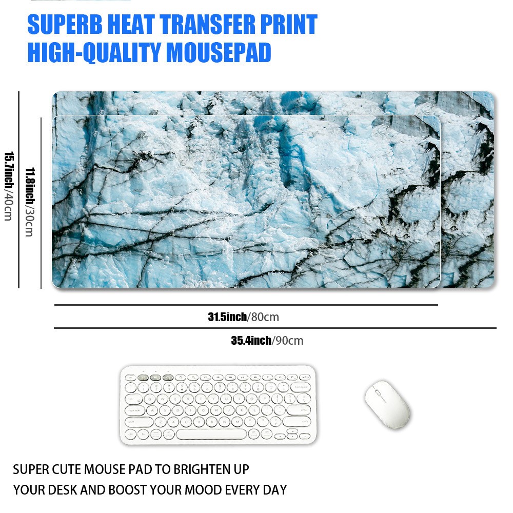 1 XXL Extra Large Glacier Texture Mouse Pad Featuring High-definition Realisti
