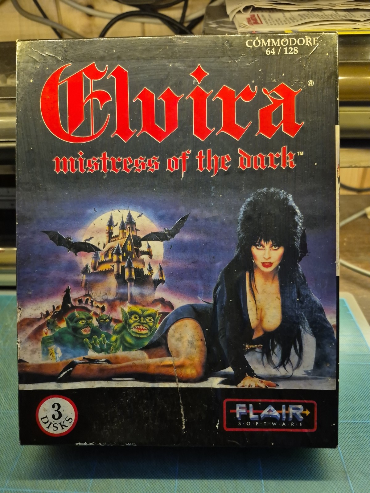 ELVIRA MISTRESS OF THE DARK GAME COMMODORE 64 128 FLOPPY DISK C64 VERY RARE BOX