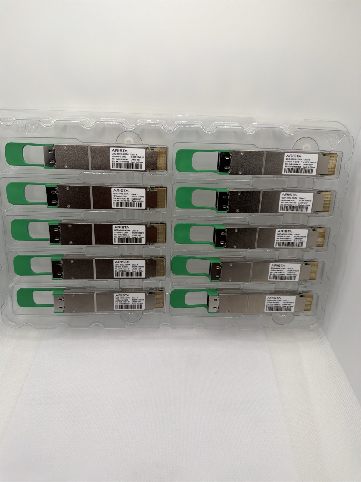 10 X Arista XVR-10264-41 QDD-400G-XDR4 1310nm 4x OSFP-DD MPO-12  Qty 10