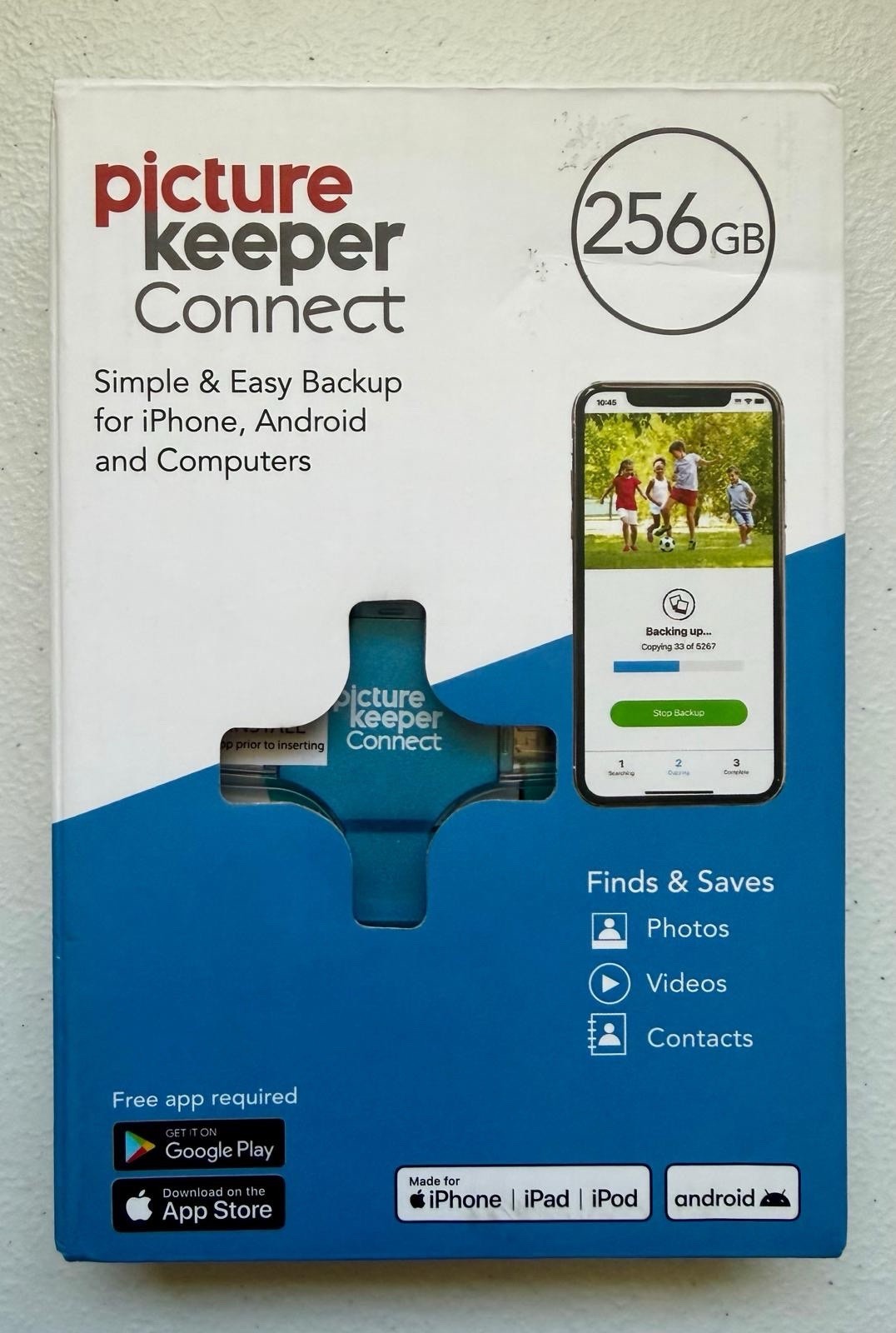 Picture Keeper Connect 256GB Backup Drive for iPhone Android iPad New Sealed