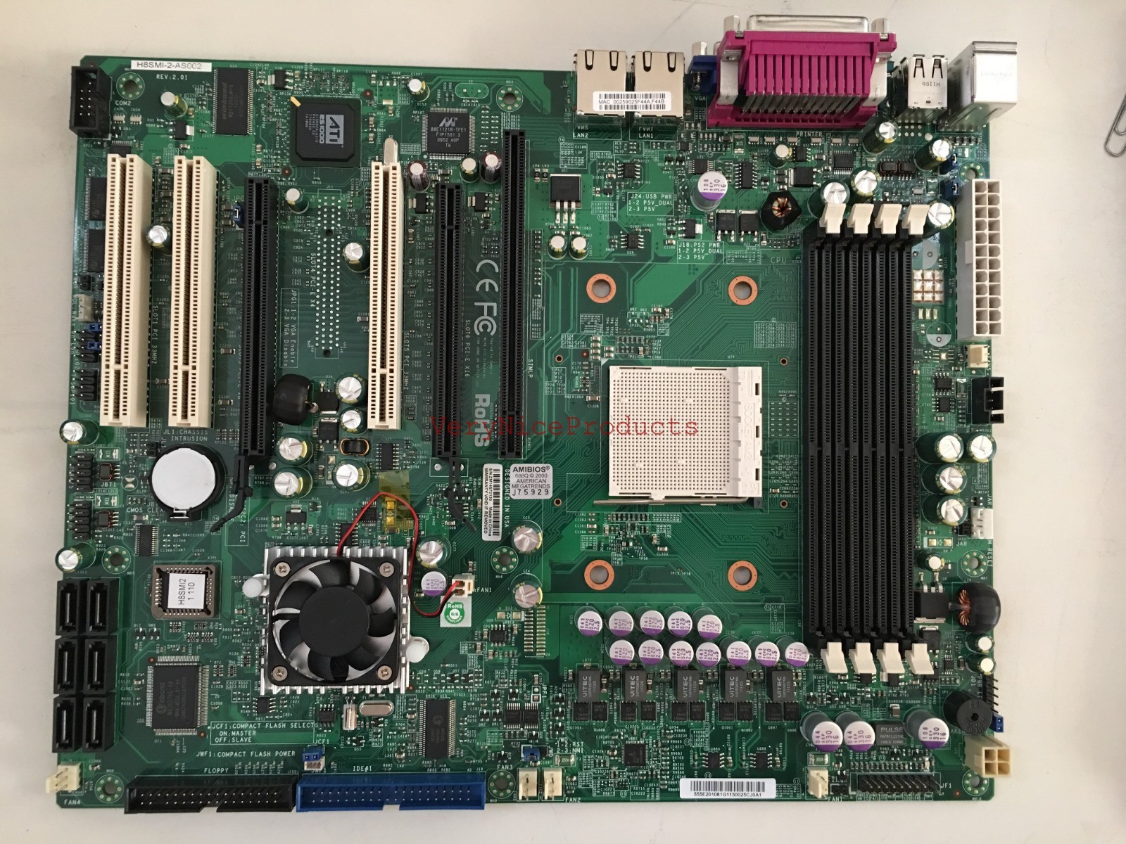 Supermicro H8SMI-2-AS002 Rev 2.01 ATX motherboard With I/O Shield