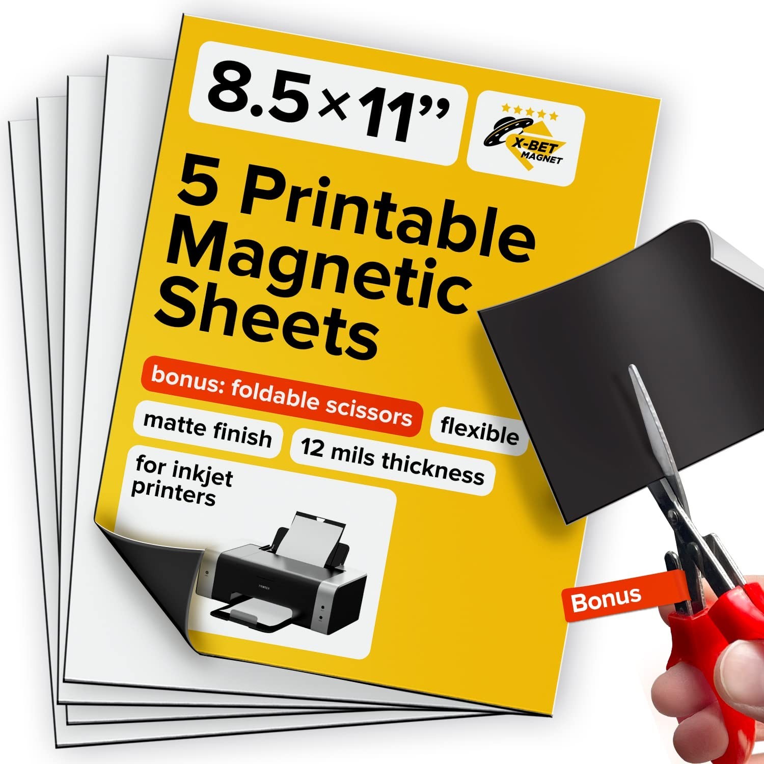 Printable Magnetic Sheets Each 8.5” x 11” Flexible Magnet Sheets Non