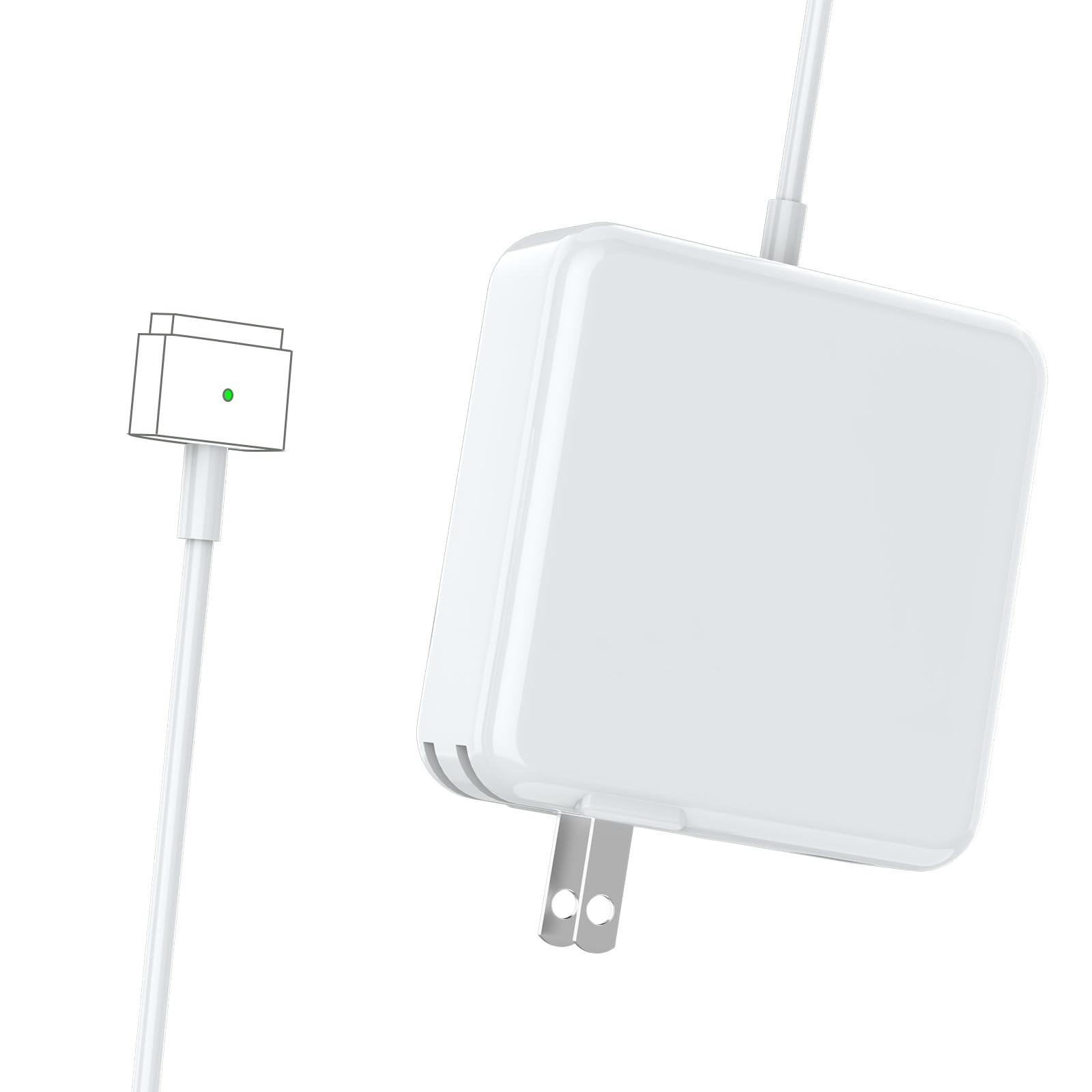 60W Mag 2 T-Style Magnetic Charger for MacBook Pro/Air 11/13 Inch white