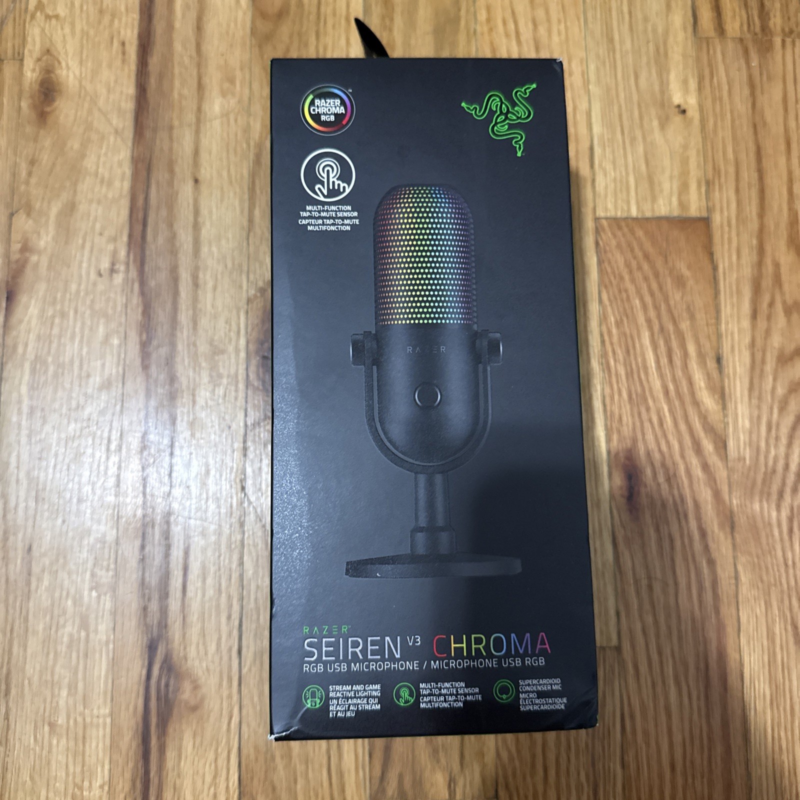 Razer Seiren V3 Chroma RGB USB Microphone Black Brand New Sealed