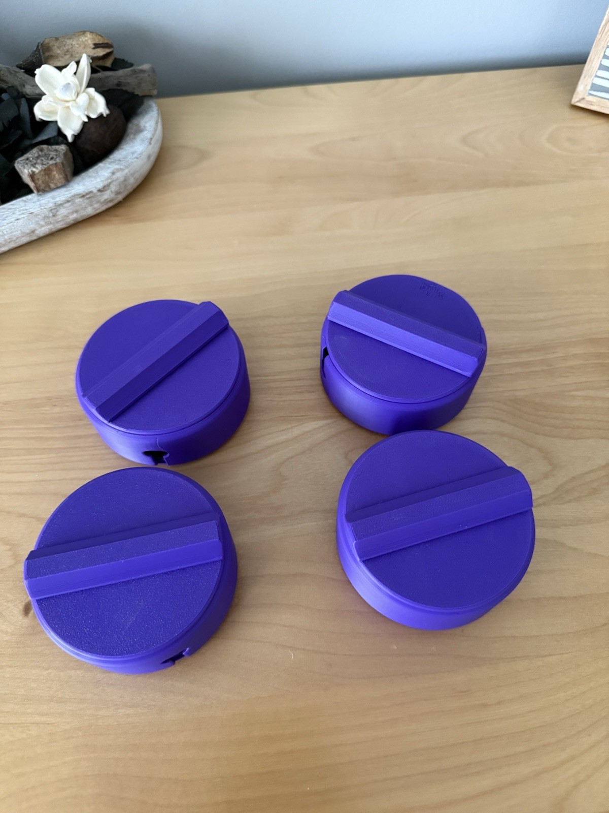 4-Pack 3D Printed Cable Reel Organizer Purple