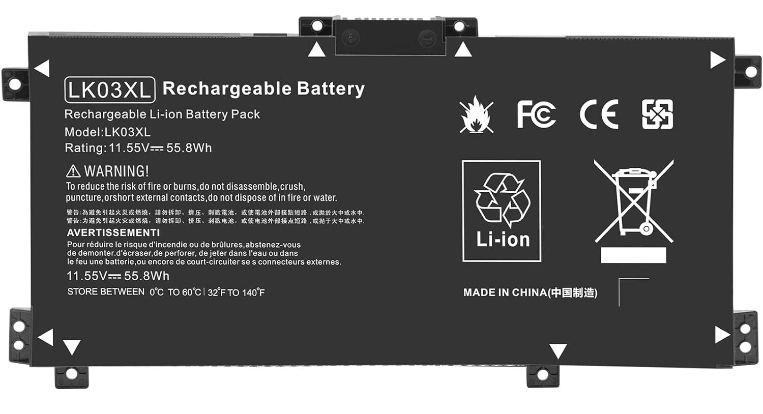 For HP Envy x360 17-ce0015nr 17m-ce0013dx 17m-ce1013dx – LK03XL 11.55V