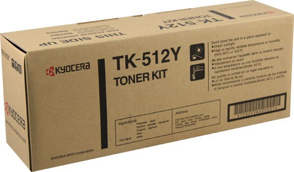 Original Kyocera TK-512Y Yellow Toner. New Sealed Toner, We Ship Fast