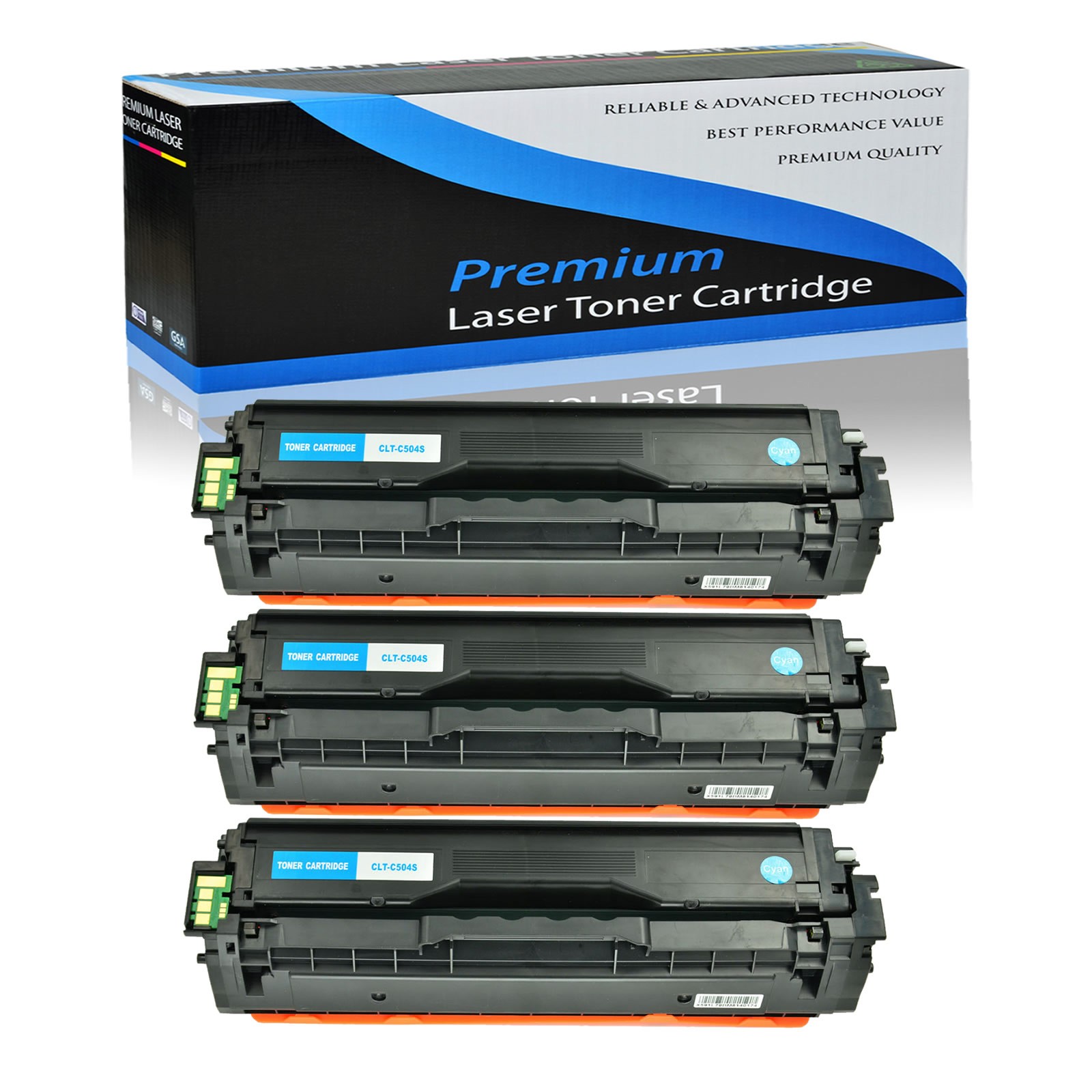 3PK CLT-C504S Cyan Toner Cartridge for Samsung 504S Xpress SL-C1810W SL-C1860FW