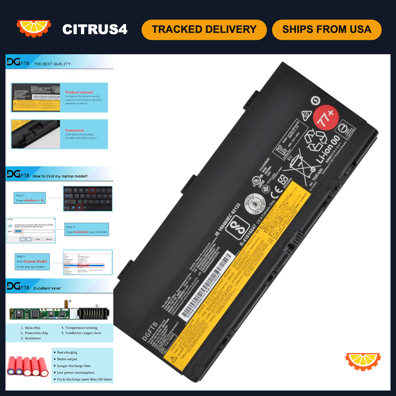 High-Capacity 90Wh Laptop Battery for ThinkPad P50 P51 P52 - 77+ 01AV477 Replace