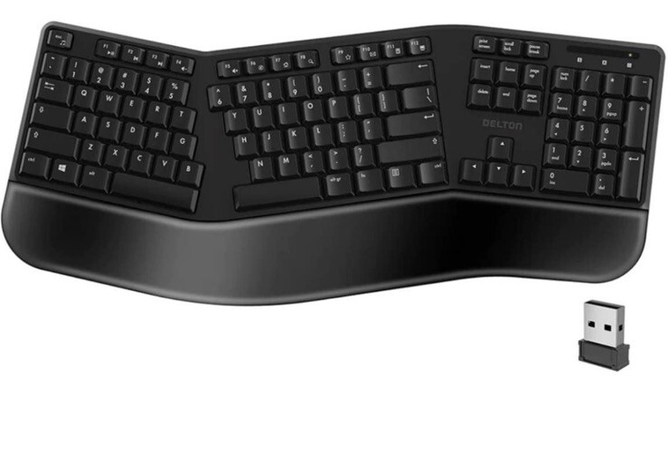 New Wireless Ergonomic 2.4 G Keyboard Quiet Comfortable Pillow Wrist Rest Staple