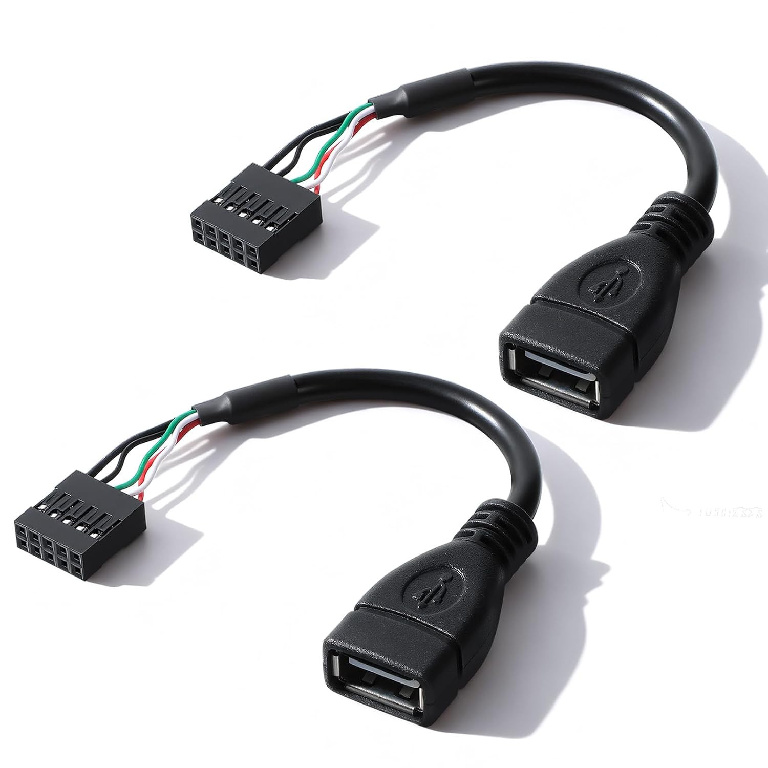 2 Pcs USB Header To-Usb Port USB 2.0 Female-To Motherboard 9 Pin Header Adapter